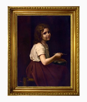 Tommaso Rivoli, Soup: Homage to William-Adolphe Bouguereau, Oil on Canvas, 20th Century-VHF-1759449