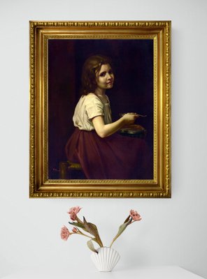 Tommaso Rivoli, Soup: Homage to William-Adolphe Bouguereau, Oil on Canvas, 20th Century-VHF-1759449