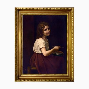 Tommaso Rivoli, Soup: Homage to William-Adolphe Bouguereau, Oil on Canvas, 20th Century-VHF-1759449