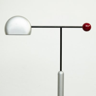 Tomo Floor Lamp Black, Silver & Red by Toshiyuki Kita for Bilumen, 1980s-WM-1232982