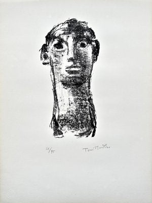 Toni Stadler, Kopf des jungen Perikles, 1976, Hand-Signed & Limited Original Lithograph-QFT-1742792