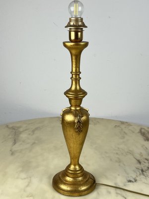 Torch Table Lamp in Gilt Beech, Italy, 1980s-YST-1740654