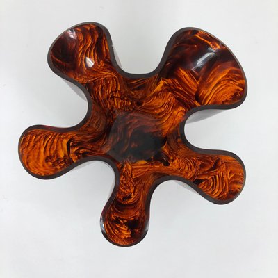 Tortoiseshell Acrylic Handkerchief Centerpiece Vase, Italy, 1970s-LYQ-1171723