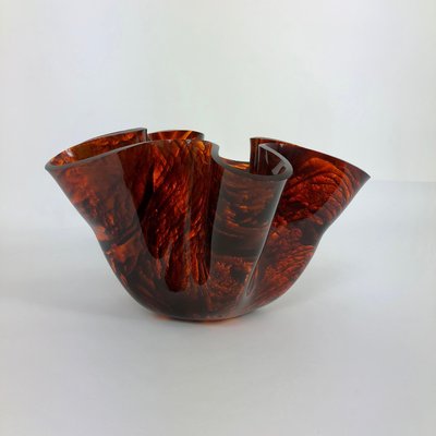 Tortoiseshell Acrylic Handkerchief Centerpiece Vase, Italy, 1970s-LYQ-1171723