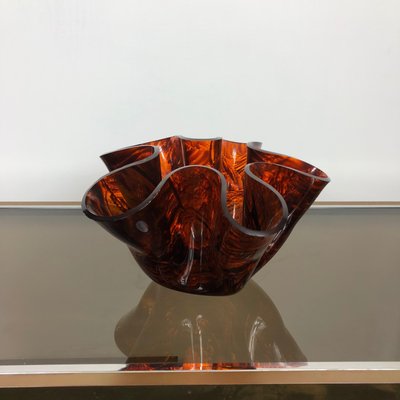 Tortoiseshell Acrylic Handkerchief Centerpiece Vase, Italy, 1970s-LYQ-1171723