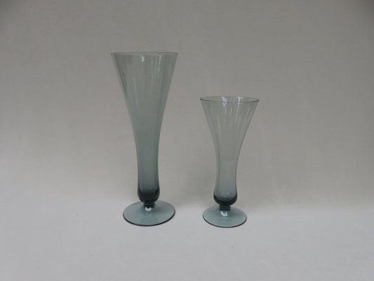 Tourmaline Glass Vases by Wilhelm Wagenfeld for WMF, 1950s, Set of 6-EY-655893