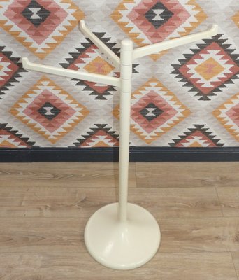 Towel Rack or Valet Stand in White Plastic on Tulip Foot, 1970s-AFE-1259709