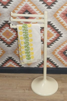 Towel Rack or Valet Stand in White Plastic on Tulip Foot, 1970s-AFE-1259709