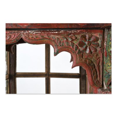 Traditional Indian Red Patina Wooden Showcase-NQ-1270302