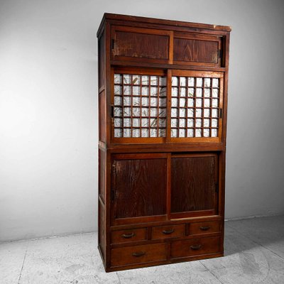 Traditional Japanese Tansu Storage Cabinet, 1920s, Set of 2-DWL-1807096