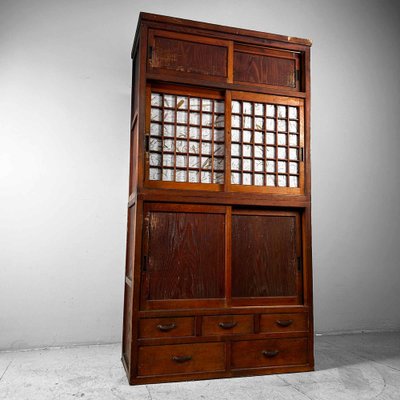 Traditional Japanese Tansu Storage Cabinet, 1920s, Set of 2-DWL-1807096