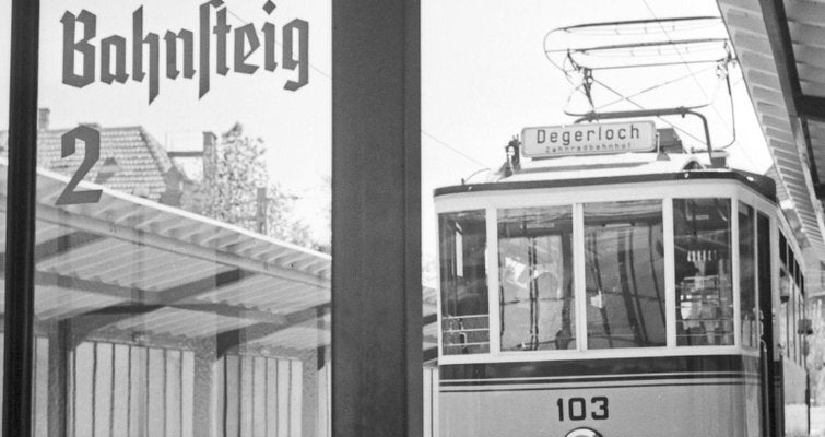 Train to Degerloch Waiting at Platform, Stuttgart Germany, 1935-DYV-988150