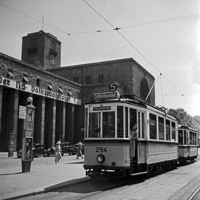 Tram Line No. 5 Zuffenhausen Main Station, Stuttgart Germany, 1935-DYV-988157