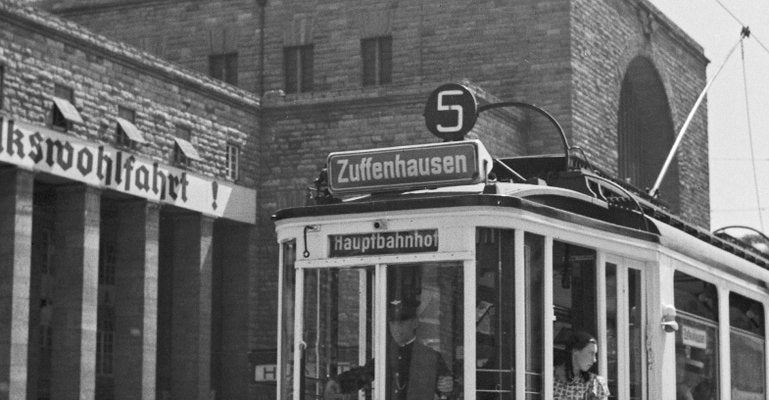 Tram Line No. 5 Zuffenhausen Main Station, Stuttgart Germany, 1935-DYV-988157