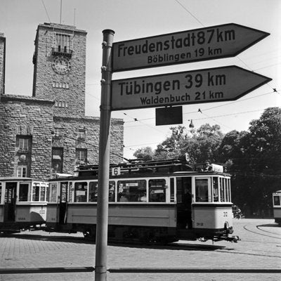 Tram Line No. 6 at Main Station, Stuttgart Germany, 1935-DYV-988154