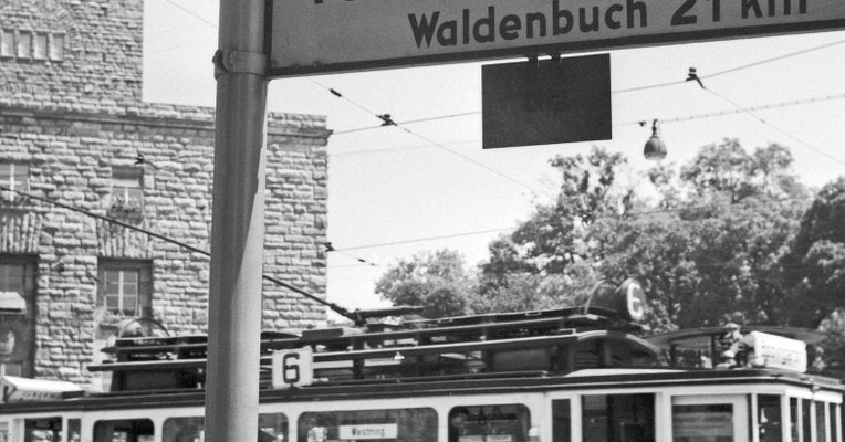 Tram Line No. 6 at Main Station, Stuttgart Germany, 1935-DYV-988154