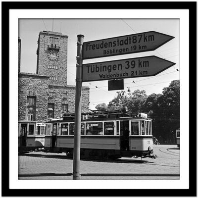 Tram Line No. 6 at Main Station, Stuttgart Germany, 1935-DYV-988154