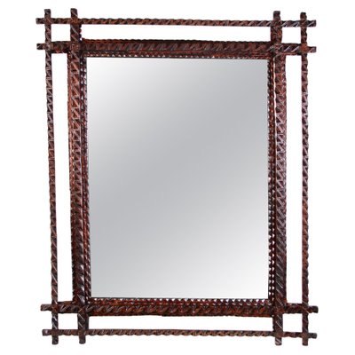 Tramp Art Wall Mirror, Austria, 1880s-TQA-1321933