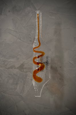 Transparent & Amber Murano Glass Wall Light, 1960-UH-1156083