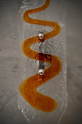 Transparent & Amber Murano Glass Wall Light, 1960-UH-1156083