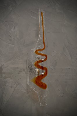 Transparent & Amber Murano Glass Wall Light, 1960-UH-1156083