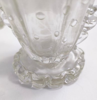 Transparent Bullicante Murano Glass Vases attributed to Ercole Barovier, 1930s, Set of 2-JPQ-1822625