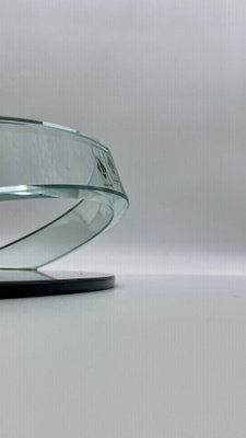 Transparent Curved Black Glass Tray Curved in the style of Fontana Arte, Italy, 1970s-PYA-1679649