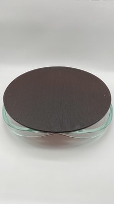 Transparent Curved Black Glass Tray Curved in the style of Fontana Arte, Italy, 1970s-PYA-1679649