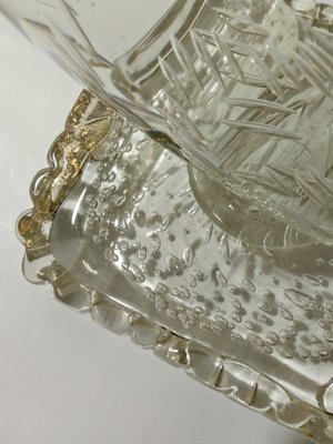 Transparent Glass and Gold Leaf Candleholder by Barovier & Toso, 1940s-QZG-1794523