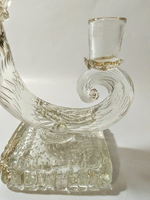 Transparent Glass and Gold Leaf Candleholder by Barovier & Toso, 1940s-QZG-1794523