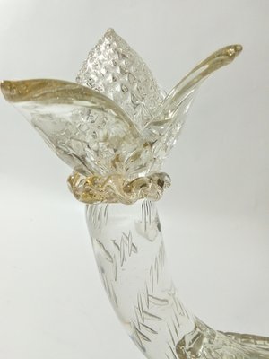 Transparent Glass and Gold Leaf Candleholder by Barovier & Toso, 1940s-QZG-1794523