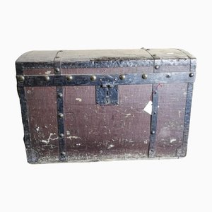 Travel Trunk in Wood and Metal, Italy, 1900s-RAQ-1271803