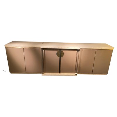 Travertine and Acrylic Glass Lacquered Sideboard from Belgo Chrom, 1970s-JG-1441698