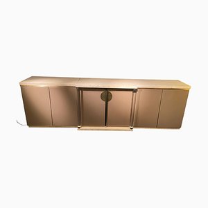 Travertine and Acrylic Glass Lacquered Sideboard from Belgo Chrom, 1970s-JG-1441698