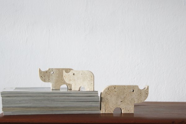 Travertine Animal Sculptures from Fratelli Mannelli, 1970, Set of 3-UMB-2023742