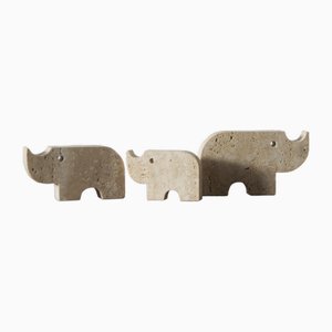 Travertine Animal Sculptures from Fratelli Mannelli, 1970, Set of 3-UMB-2023742