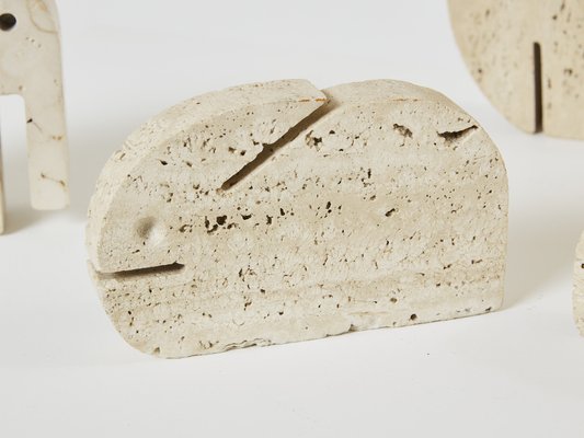 Travertine Animal Sculptures from Fratelli Mannelli, 1970, Set of 8-YJA-1763668