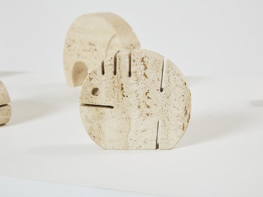 Travertine Animal Sculptures from Fratelli Mannelli, 1970, Set of 8-YJA-1763668