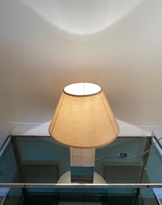 Travertine Base & Brass Table Lamp from Fratelli Mannelli, Italy, 1970s-LYQ-1171589