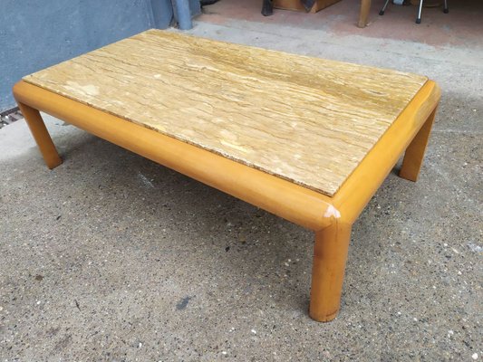 Travertine Coffee Table, 1970s-EAD-750036