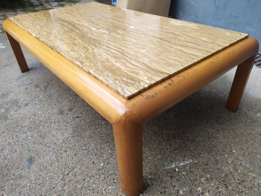 Travertine Coffee Table, 1970s-EAD-750036