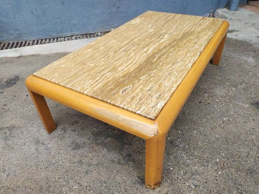 Travertine Coffee Table, 1970s-EAD-750036