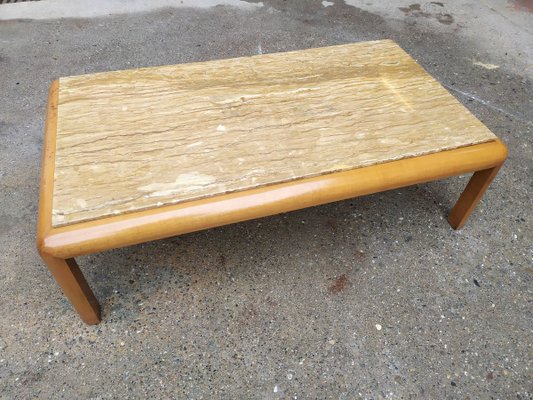 Travertine Coffee Table, 1970s-EAD-750036