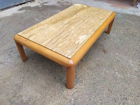 Travertine Coffee Table, 1970s-EAD-750036