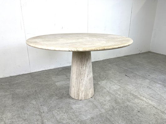 Travertine Dining Table in the style of Angelo Mangiarotti, 1970s-IRH-1706878