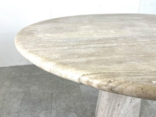 Travertine Dining Table in the style of Angelo Mangiarotti, 1970s-IRH-1706878