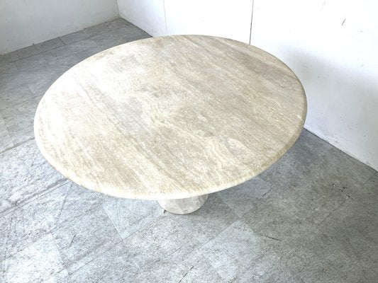 Travertine Dining Table in the style of Angelo Mangiarotti, 1970s-IRH-1706878