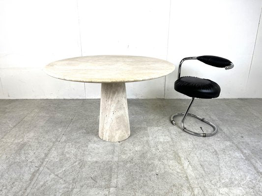 Travertine Dining Table in the style of Angelo Mangiarotti, 1970s-IRH-1706878