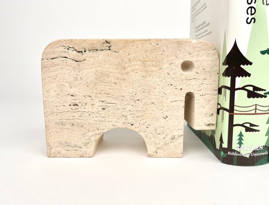 Travertine Elephant Sculpture Bookends by Fratelli Mannelli, Italy, 1970s, Set of 2-LYQ-1171319