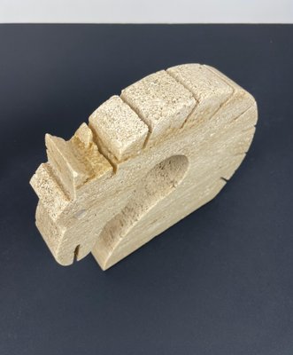 Travertine Horse Bookends Letter Holder by Fratelli Mannelli, Italy, 1970s, Set of 2-LYQ-1171476